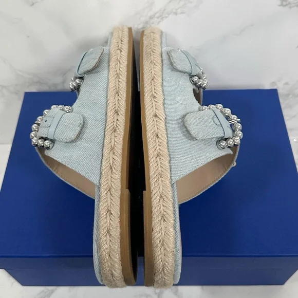 Stuart Weitzman Tomi Pearl Espadrille Slides - Picture 9 of 15